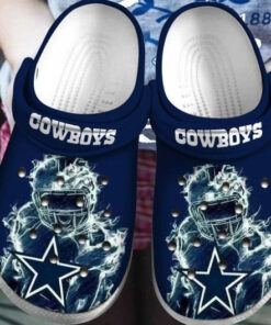 Robot & Star Pattern Classic In Dark Blue Dallas Cowboys Crocs