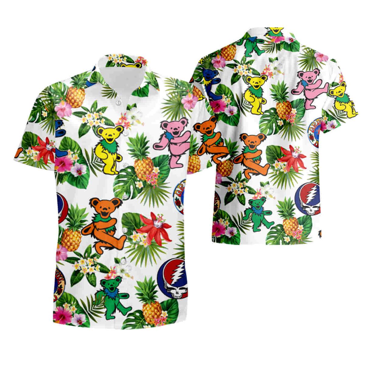 Bears Colorful Unisex Grateful Dead Hawaiian Shirt