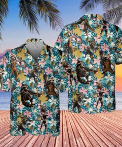 Rocket Raccoon Tropical Flowers Guardians Of The Galaxy Hawaiian Shirt