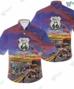 Amazing Vintage Motorcycle On Route 66 Hawaiian Shirt