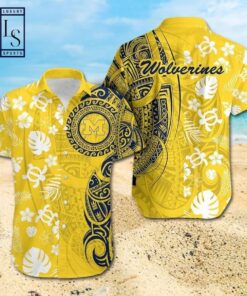 Samoan Michigan Wolverines Hawaiian Shirt For Men Women