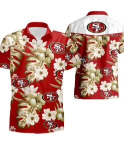 San Francisco 49ers Floral Football Hawaiian Shirt