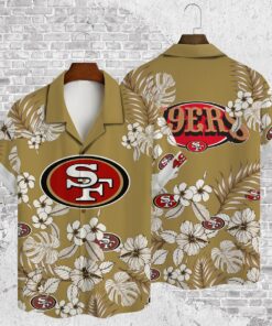 San Francisco 49ers Floral Football Hawaiian Shirt