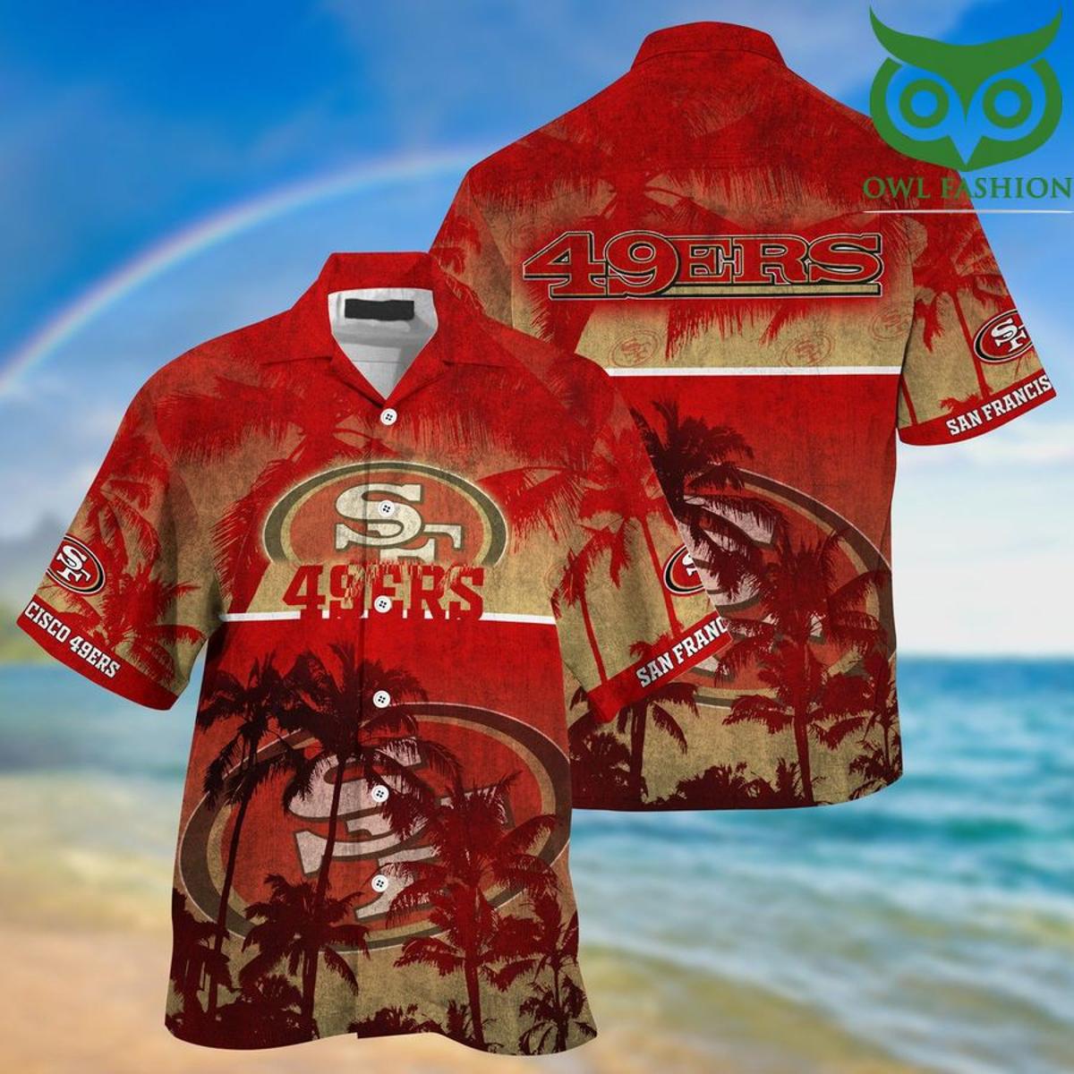 San Francisco 49ers Floral Football Hawaiian Shirt