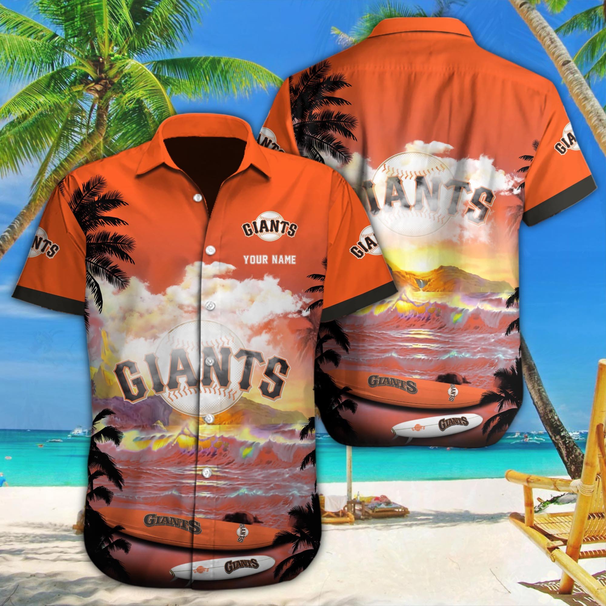 San Francisco Giants Red Hibiscus Green Hawaiian Shirt Gift