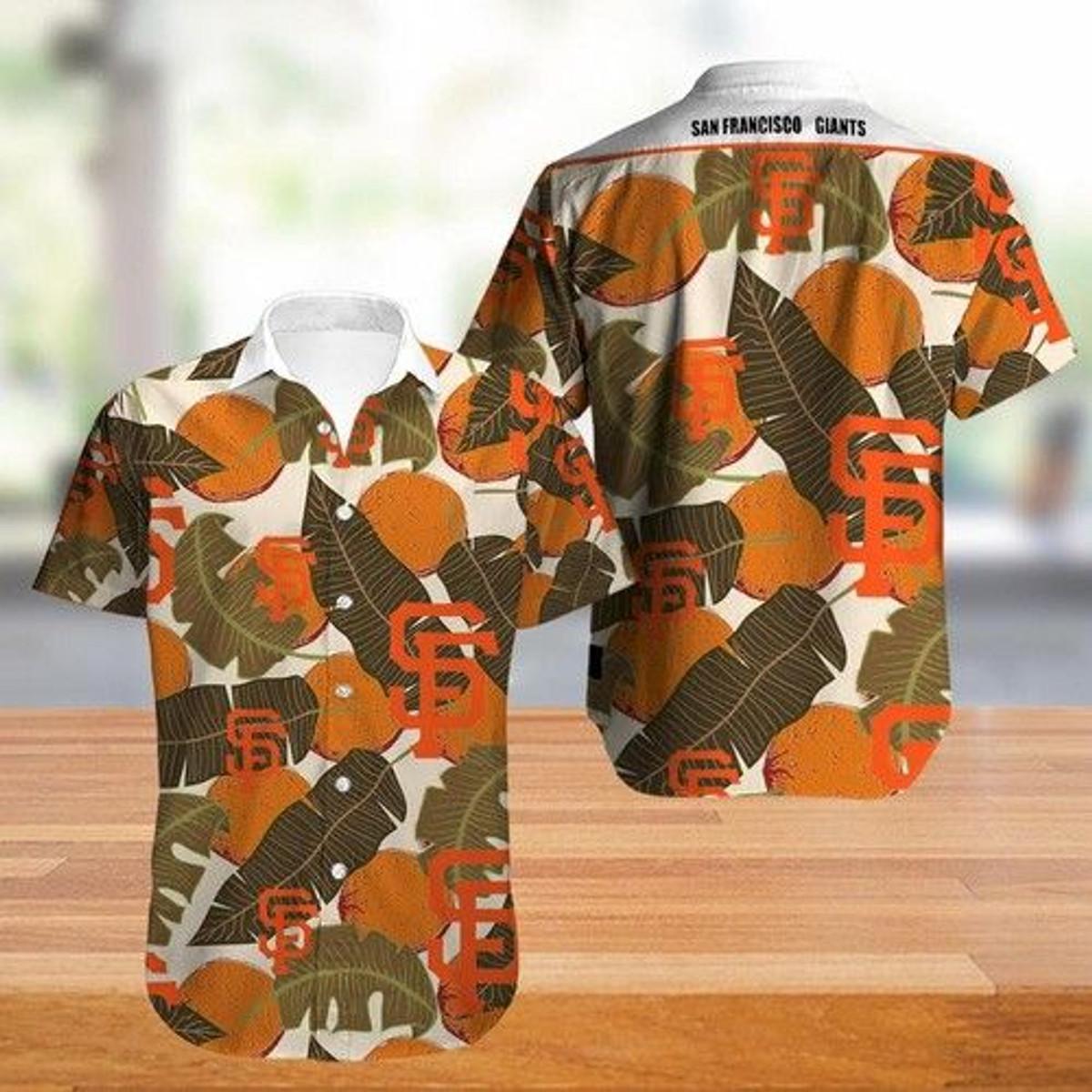 San Francisco Giants Yellow Hibiscus Tropical Green Leaf Black Hawaiian Shirt Best Gift