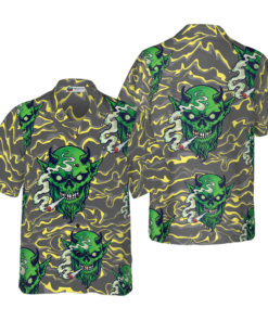 Satan Smokes Green Thing Hawaiian Shirt Goth For Men Women