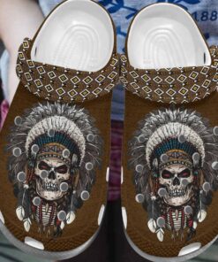 Scary Skull Tattoo Native American Crocs Gift For Fans