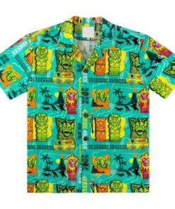 Scooby Dog Tiki Statue Tropical Hawaiian Shirt For Family