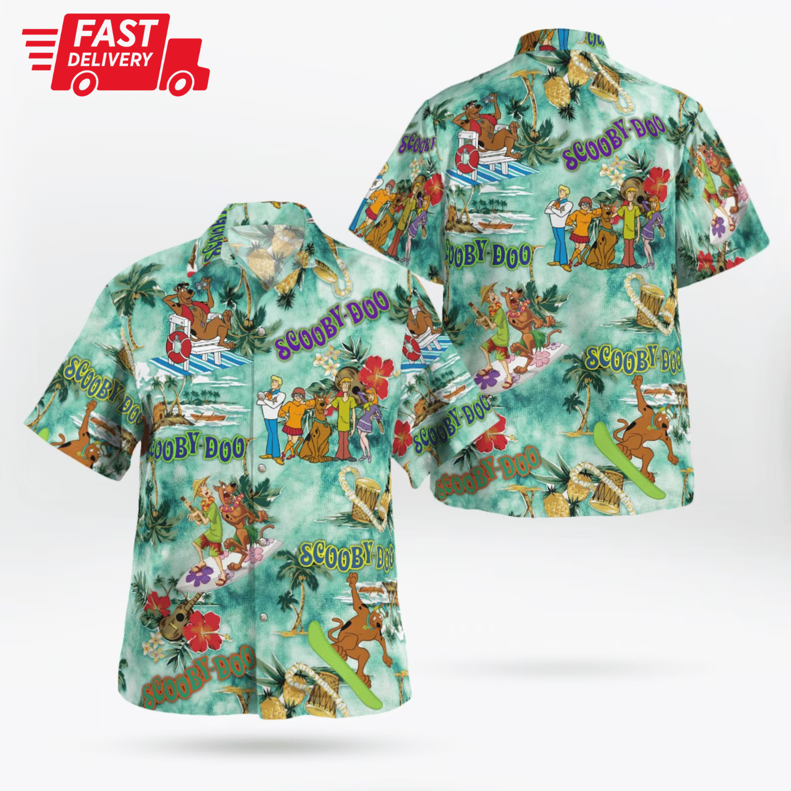 Scooby-doo Hawaiian Shirt Scooby-doo And Team Mystery Machine Hawaiian Shirt Gift