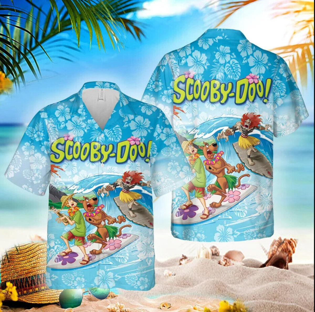 Scooby-doo Hawaiian Shirt Scooby-doo And Team Mystery Machine Hawaiian Shirt Gift