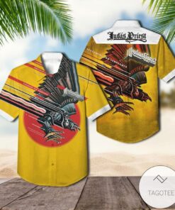 Screaming For Vengeance Album Cover Judas Priest Hawaiian Shirt Outfit For Men