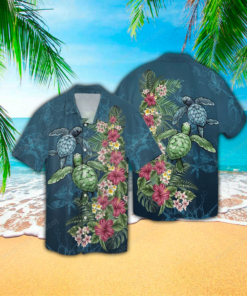 Philippines Filipinos Sea Turtle With Blooming Hawaiian Shirt For Fans