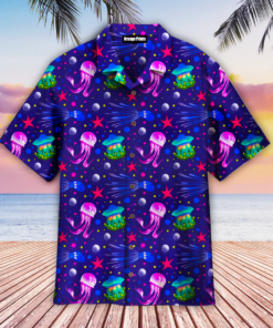 Luminous Jellyfish Purple Hawaiian Shirt Gifts Idea