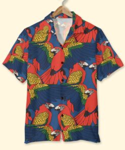 Seamless Pattern Parrot Head Hawaiian Shirts Size Fron S To 5xl