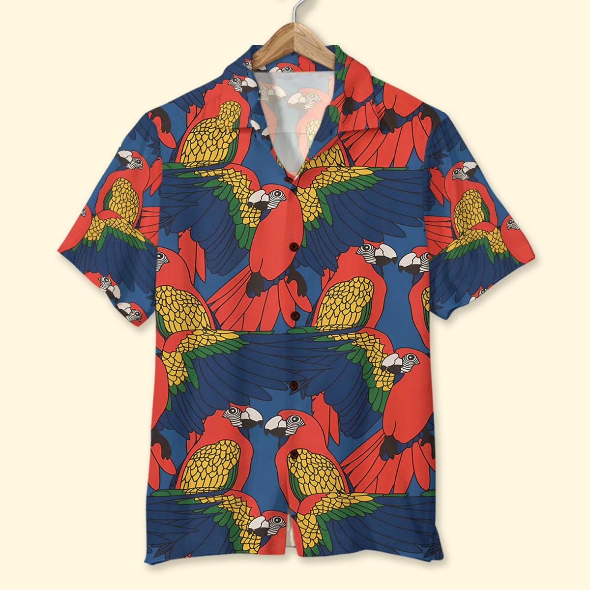 Tropical Parrot Head Hawaiian Shirts Size Fron S To 5xl