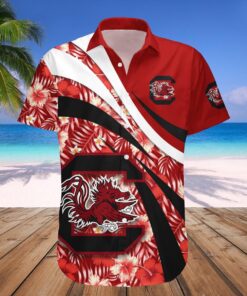 Set Hibiscus Sport Style Gamecock Hawaiian Shirt Size Fron S To 5xl