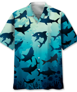 Shark Beach Hawaiian Shirt Gift