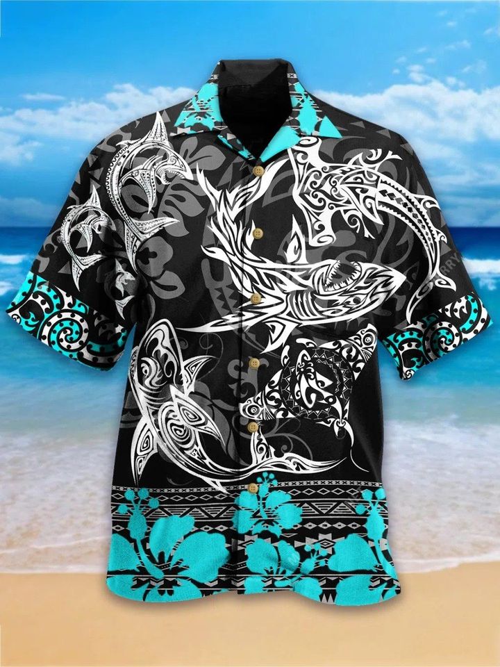 Shark Hawaiian Hawaiian Shirt Gift For Family Members