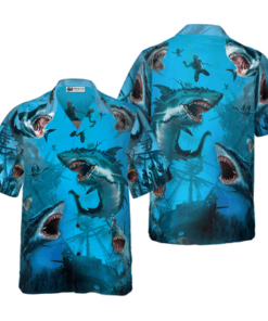 Shark Under The Sea Hawaiian Shirt Perfect Gift For Shark Lovers