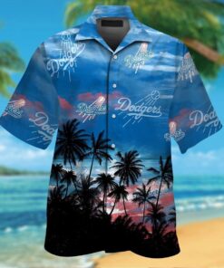 Short Sleeve Button Up Tropical La Dodgers Hawaiian Shirt