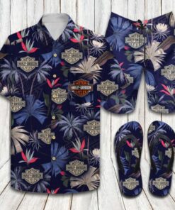 Tiki Surfing Harley Davidson Aloha Shirt