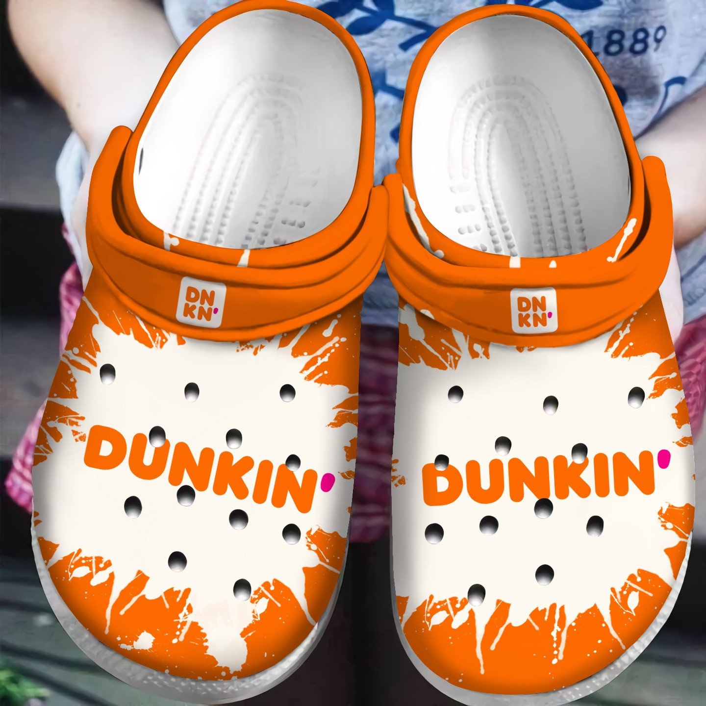 Neon Light Dunkin Donuts Crocs For Fans