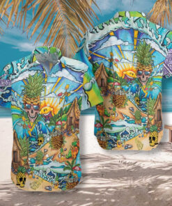 Skull Beach Pineapple Hawaiian Shirt For Men Women