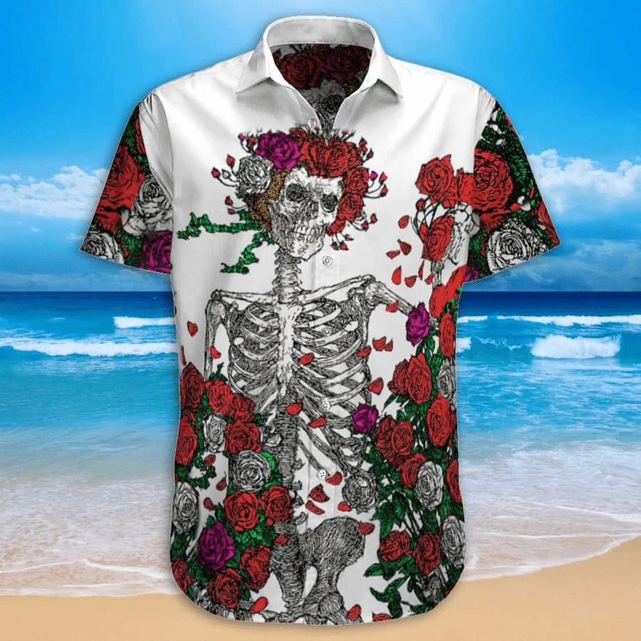 Dancing Bear Aloha Pineapple Tropical Grateful Dead Hawaiian Shirt