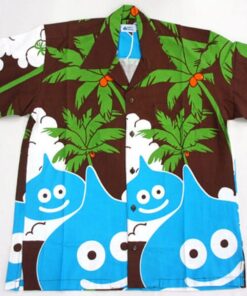 Smile Slime Aloha Shirt Brown Dragon Quest Square Enix Game Hawaiian Shirt