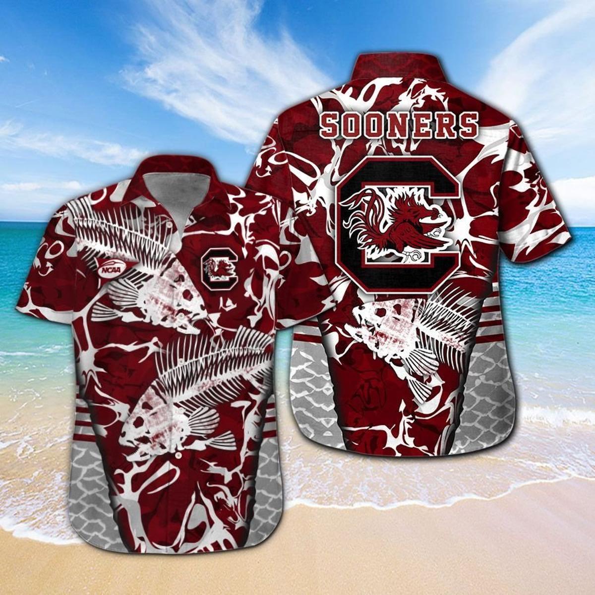 Coconut Tree Tropical Grunge Gamecock Hawaiian Shirt For Men Women