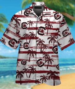 Jacksonville State Set Coconut Tree Tropical Grunge Gamecock Hawaiian Shirt