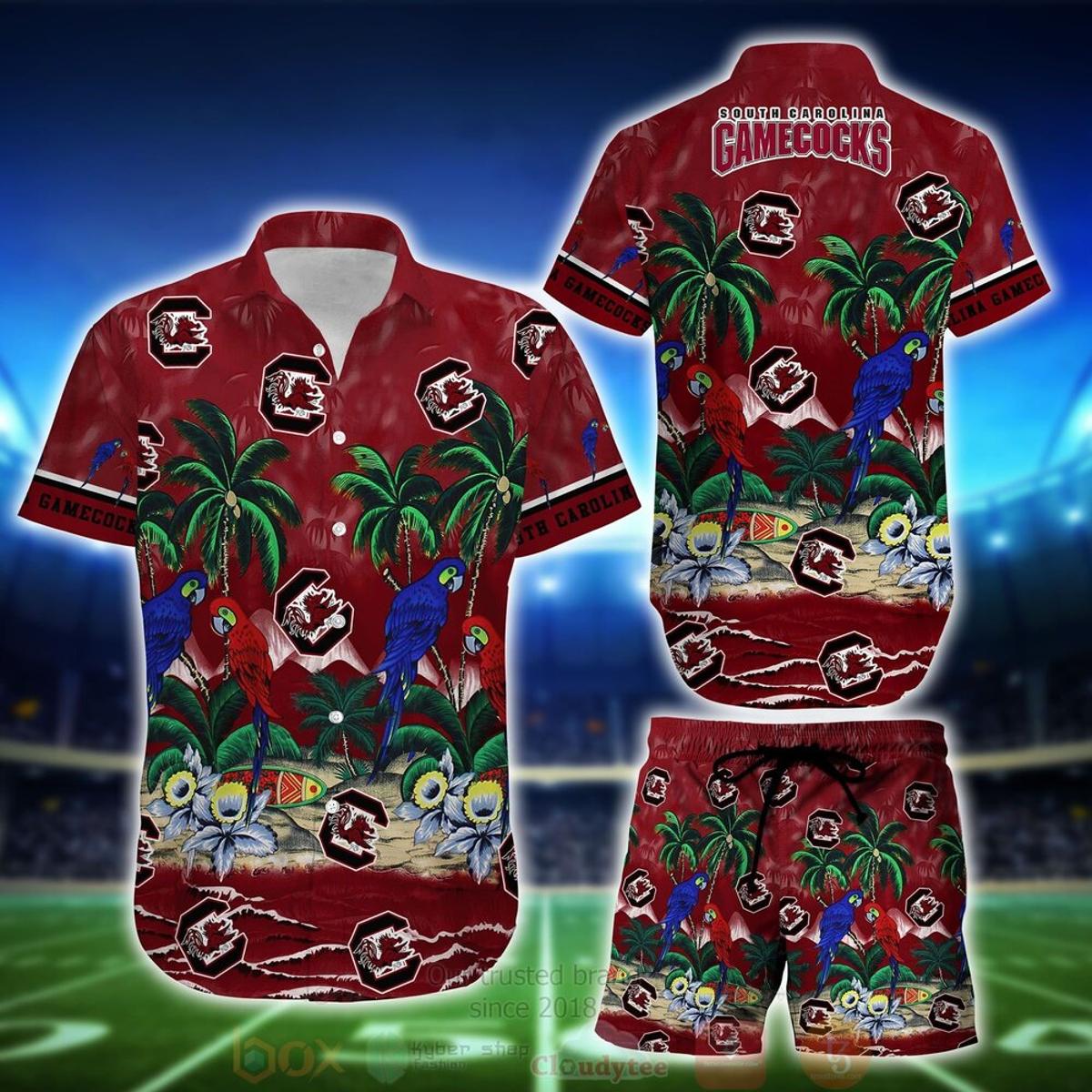 Ncaa South Carolina Garnet Flowers Gamecock Hawaiian Shirt