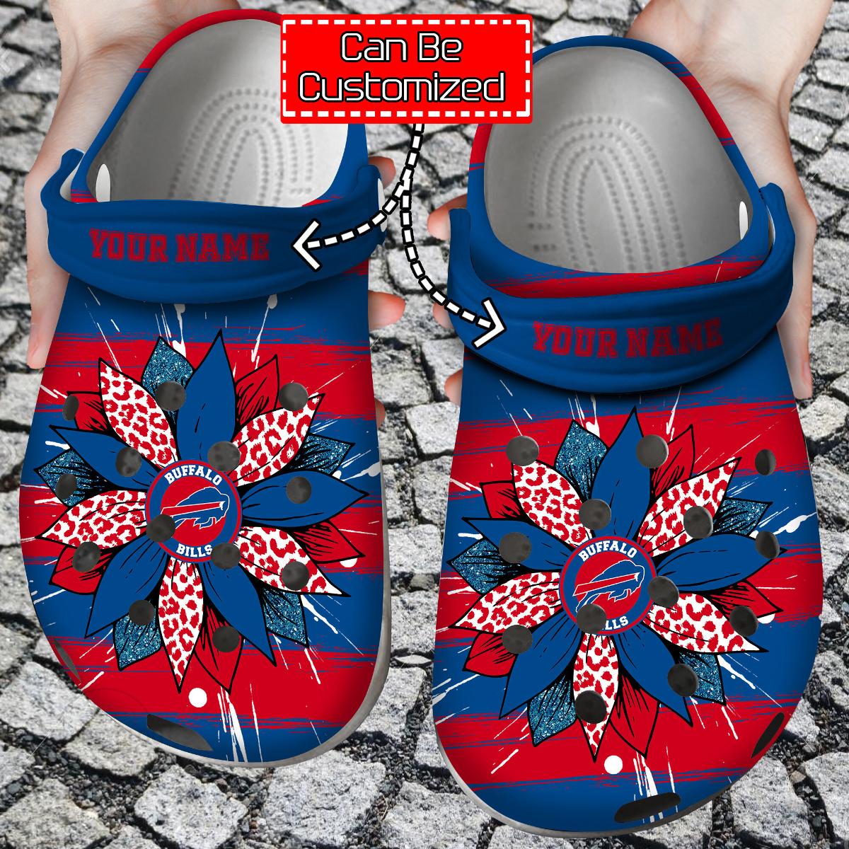 American Flag Breaking Wall Buffalo Bills Crocs For Fans