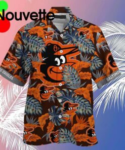 Electro Color Hibiscus Black Orioles Birdland Vintage Hawaiian Shirt