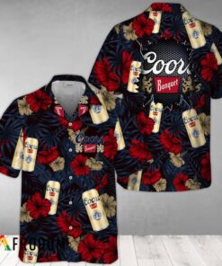 Summer Aloha Floral Coors Banquet Hawaiian Shirt Gift