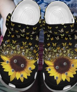 Sunflower Crocs Women Butterfly With Sunflower Gift