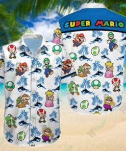 Super Mario Hawaiian Shirt Size Fron S To 5xl