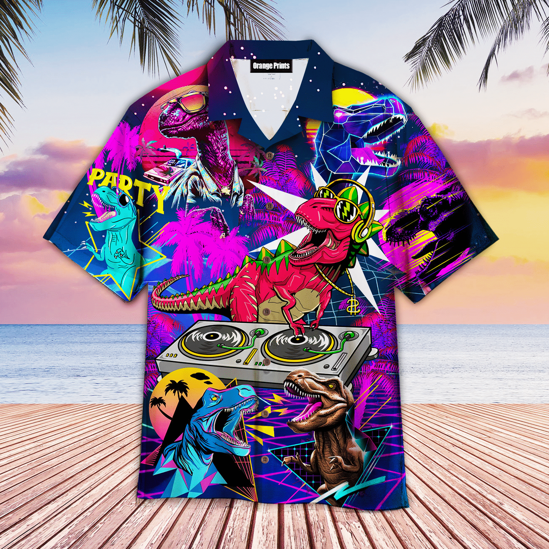 Dinosaur Hawaiian Shirt Size Fron S To 5xl