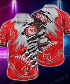 Tampa Bay Red Grey Buccaneers Hawaiian Shirt