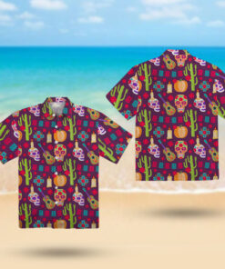 Mens Skulls Day Of The Dead Hawaiian Shirt Outfit For Men