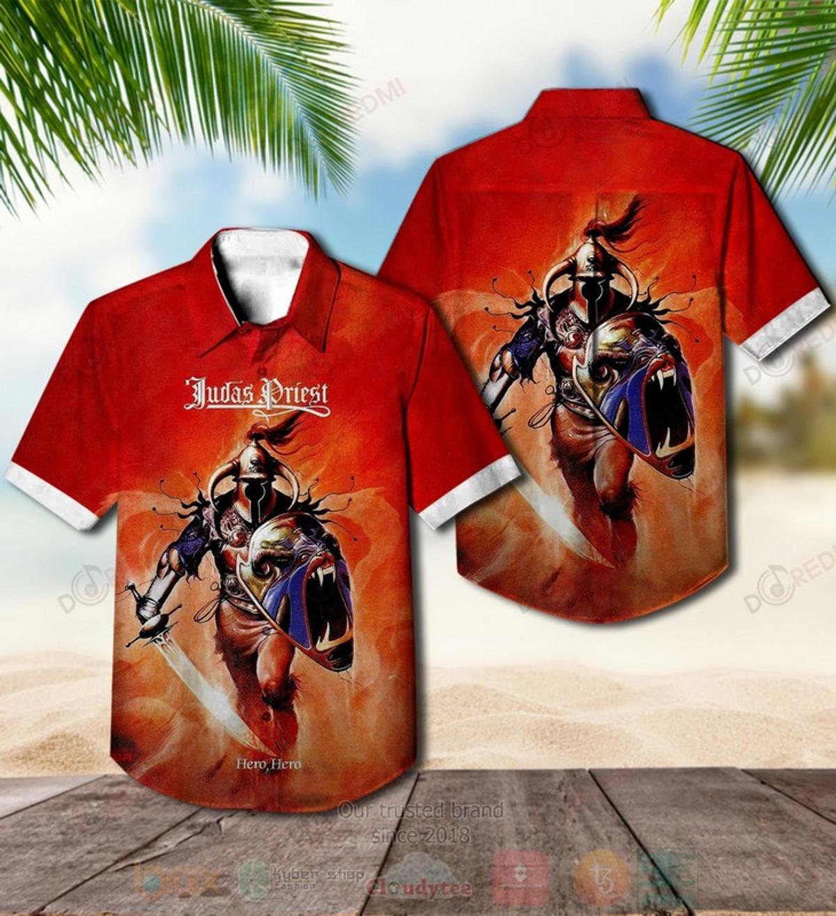 Ram It Down Short Sleeve Judas Priest Hawaiian Shirt Outfit For Men