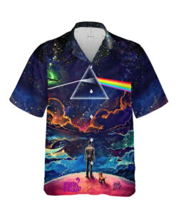 The Dark Side Of The Moon Galaxy Art Cuban Pink Floyd Hawaiian Shirt For Men Women