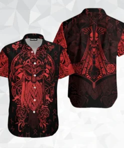 The Raven Red Of Odin Hawaiian Vikings Shirt Gifts Idea