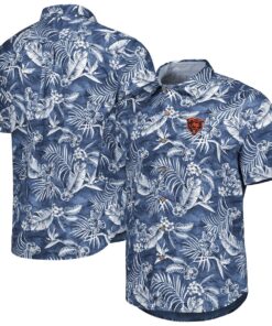 Tommy Bahama Navy Hawaiian Chicago Bears Aqua Lush Shirt