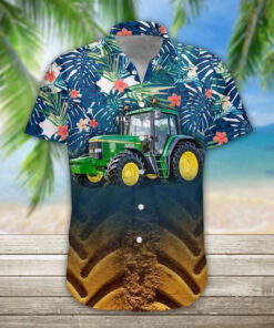 Tropical Tractors Hawaiian Shirt Gifts For Tractor Drivers