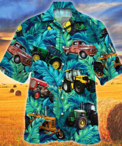 Green Tractor Hawaiian Shirt For Men And Women