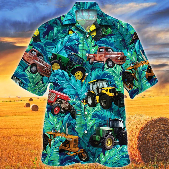 Personalized Tractor Lover Tropical Apparel Hawaiian Shirt