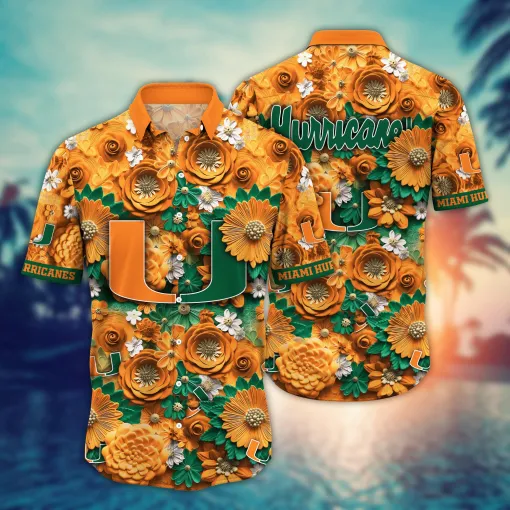 Miami Hurricanes Hawaiian Shirt Gifts Idea