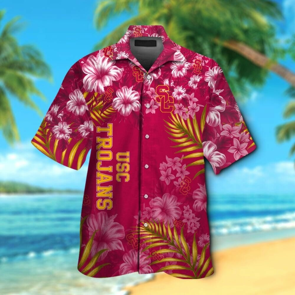 Upstate Spartans Set Coconut Tree Tropical Grunge Usc Hawaiian Shirt